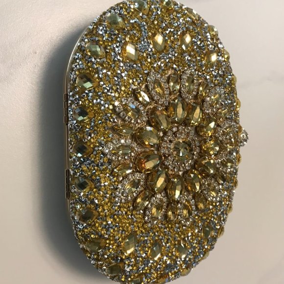 Evening Clutch Wedding Bag Gold Purse Bridal Handbag Party Prom Ladies Fashion - Picture 4 of 9